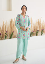 Nima Kurta Set - Aqua Blue