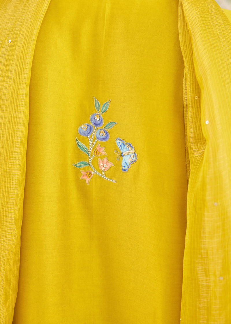 ILANA KURTA SET WITH DUPATTA - MUSTARD YELLOW