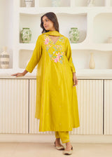 ILANA KURTA SET WITH DUPATTA - MUSTARD YELLOW