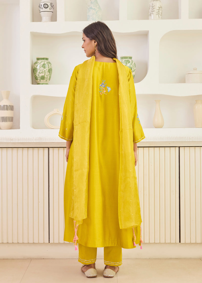 ILANA KURTA SET WITH DUPATTA - MUSTARD YELLOW