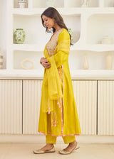 RUBAB KURTA WITH DUPATTA - MUSTARD YELLOW