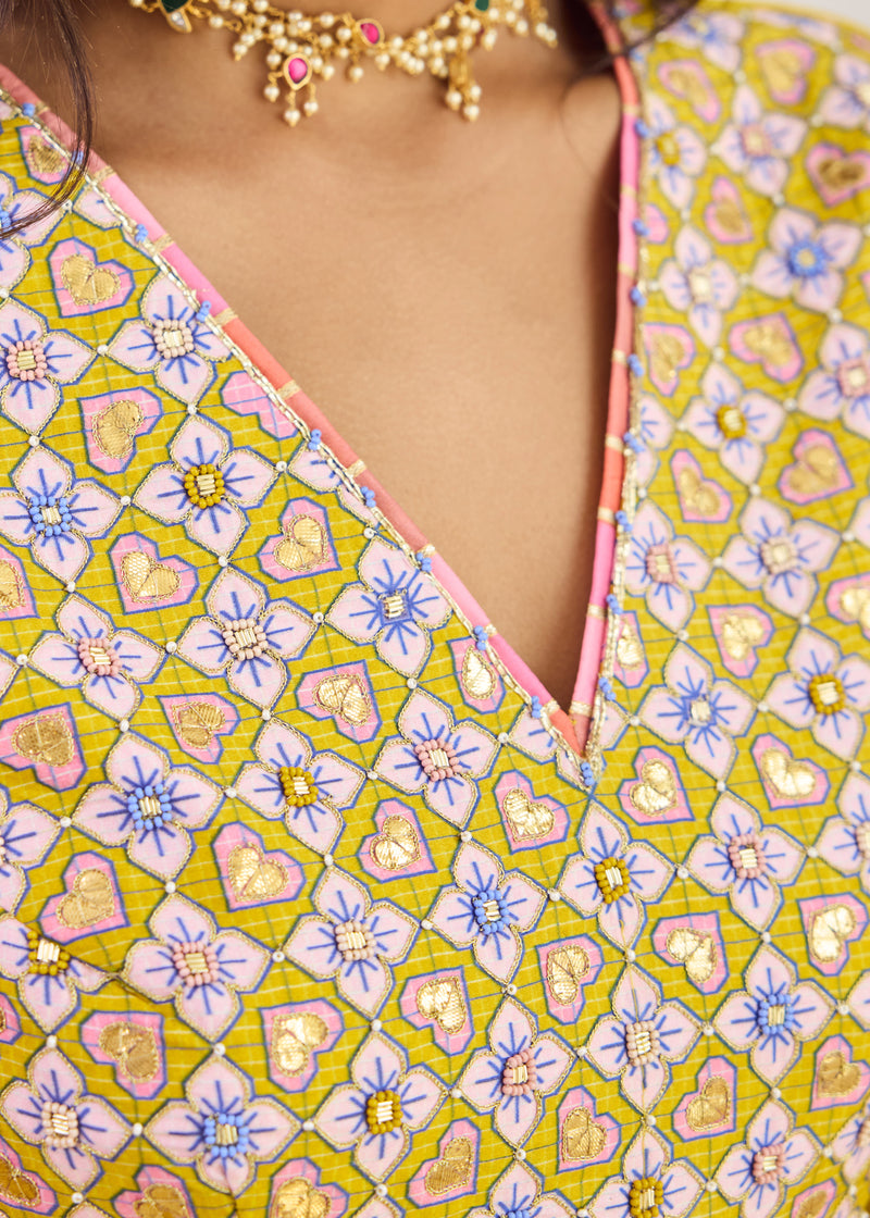 RUBAB KURTA WITH DUPATTA - MUSTARD YELLOW