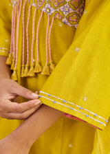 RUBAB KURTA WITH DUPATTA - MUSTARD YELLOW