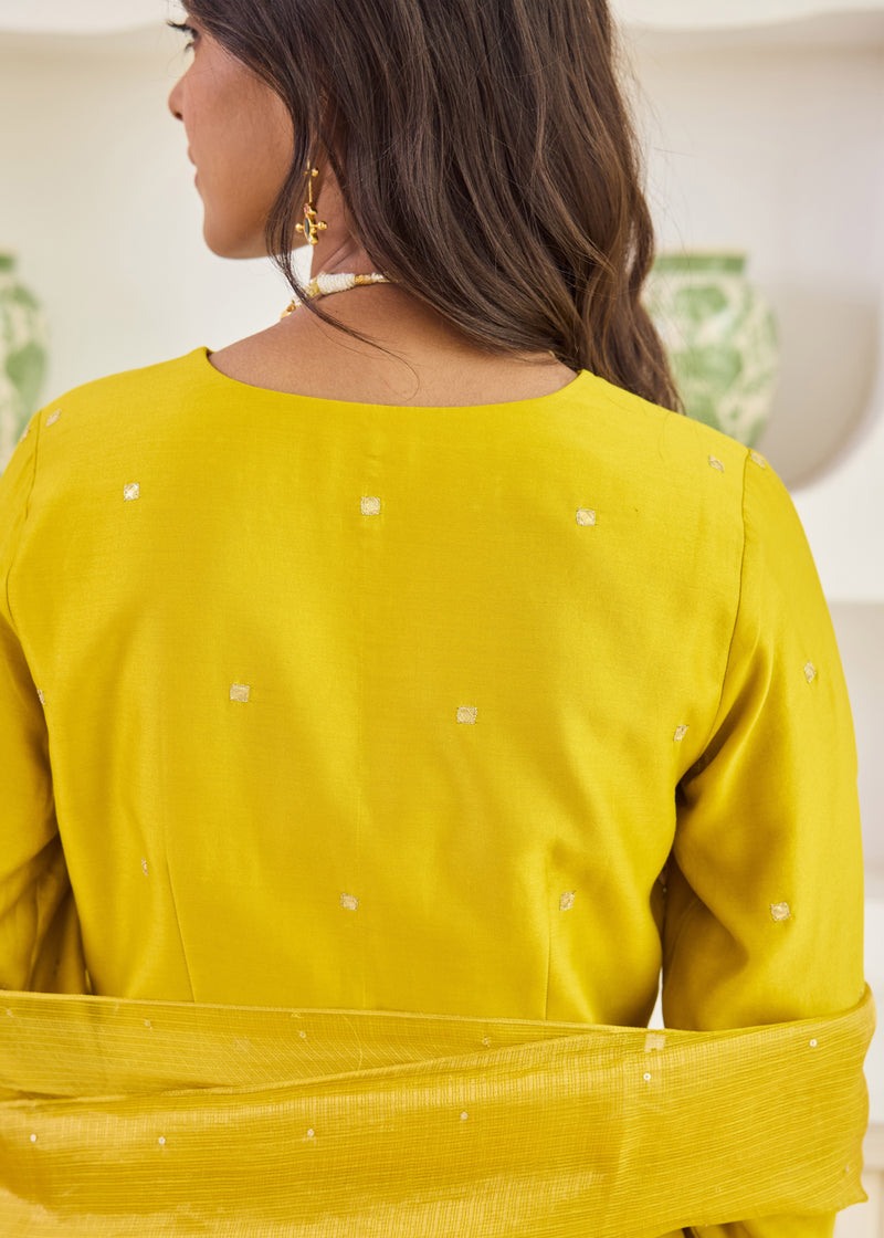 RUBAB KURTA WITH DUPATTA - MUSTARD YELLOW