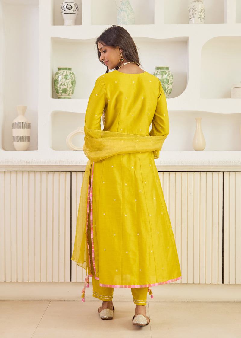 RUBAB KURTA WITH DUPATTA - MUSTARD YELLOW