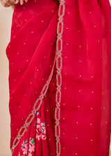 SASHA SAREE ARIA BLOUSE - VERMILION RED