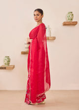 SASHA SAREE ARIA BLOUSE - VERMILION RED