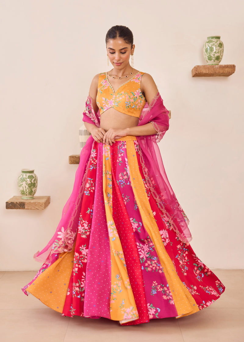 DUA LEHENGA SET - MULTICOLOUR