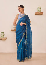 LEIA SAREE ARIA BLOUSE - TEAL BLUE