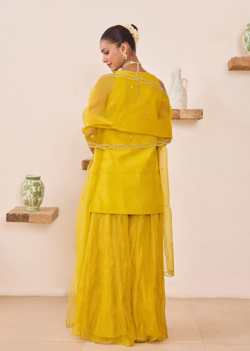 KEISHA SHARARA SET - MUSTARD YELLOW