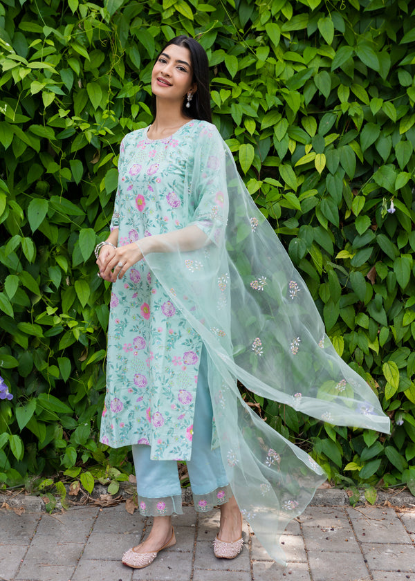 Sia Kurta Set - Sage Green