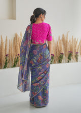 Fiza Tissue Saree Feeha Blouse - Purple