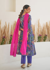 Fiza Tissue Kurta Set - Purple