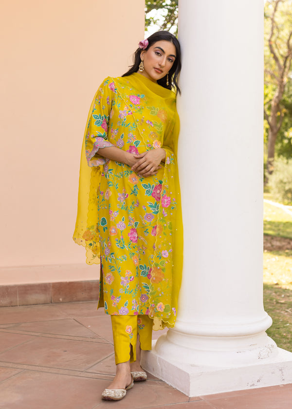 Seri Kurta Set - Mustard Yellow