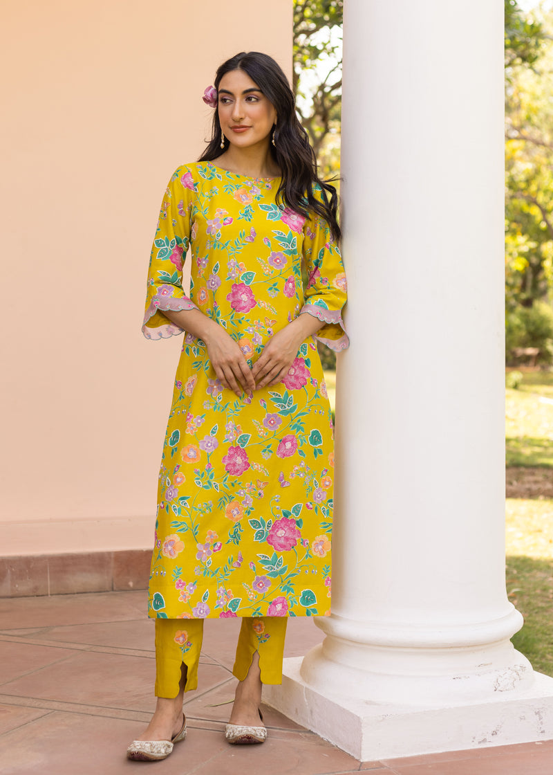 Seri Kurta Set - Mustard Yellow