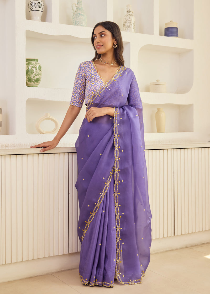 LEIA SAREE ARIA BLOUSE - LAVENDER