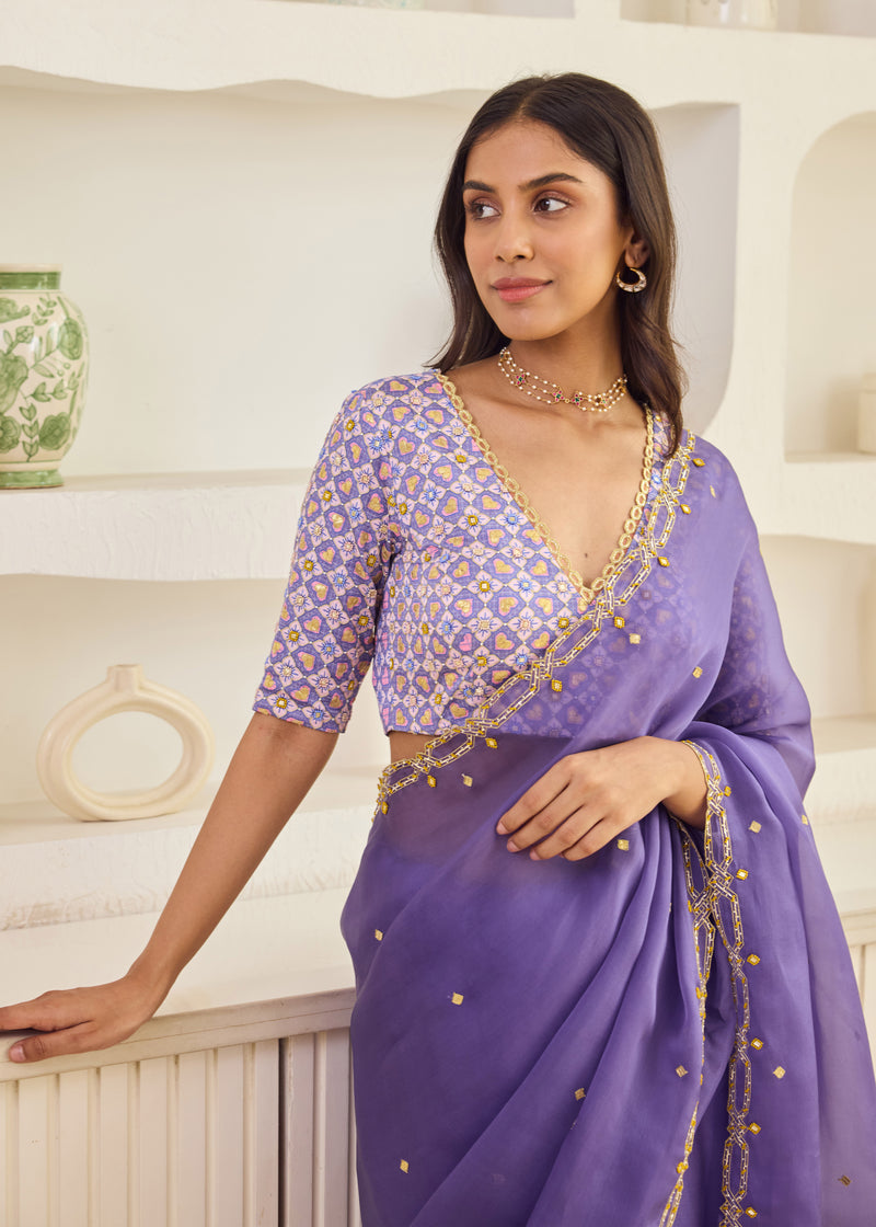 LEIA SAREE ARIA BLOUSE - LAVENDER