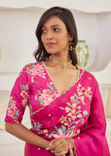 RAAG SAREE GAZAL BLOUSE - BERRY PINK