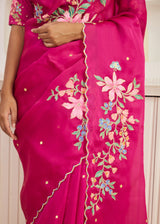 RAAG SAREE GAZAL BLOUSE - BERRY PINK