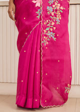 RAAG SAREE GAZAL BLOUSE - BERRY PINK