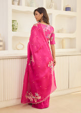 RAAG SAREE GAZAL BLOUSE - BERRY PINK