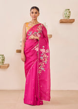 RAAG SAREE GAZAL BLOUSE - BERRY PINK