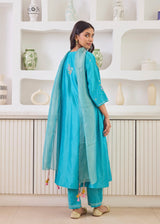 ILANA KURTA SET WITH DUPATTA - TURQUOISE