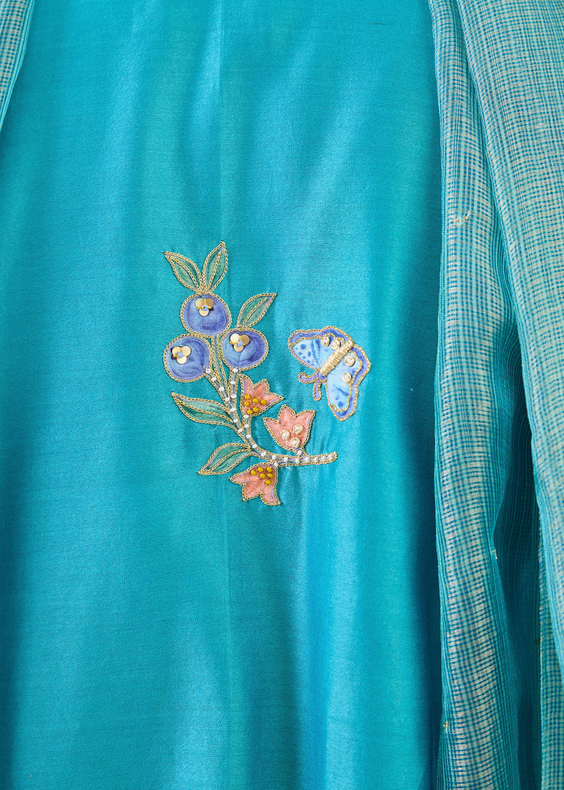 ILANA KURTA SET WITH DUPATTA - TURQUOISE