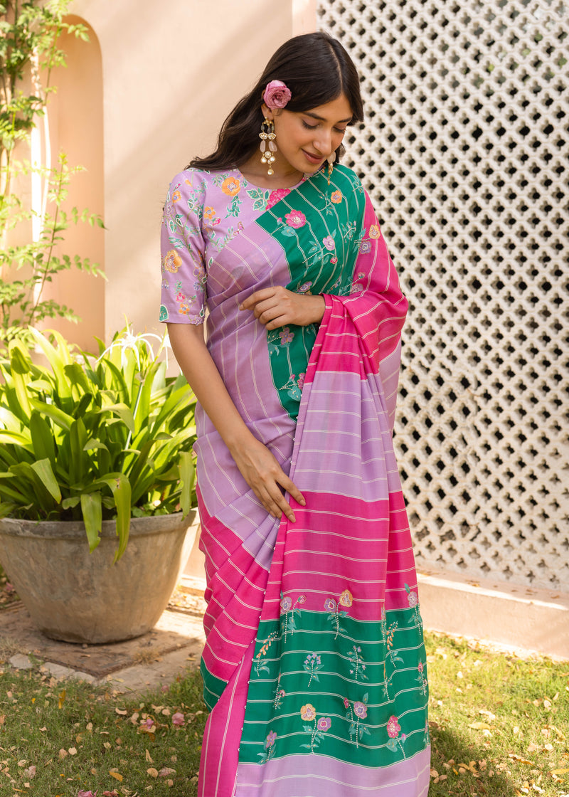 Zia Saree - Multi Coloured