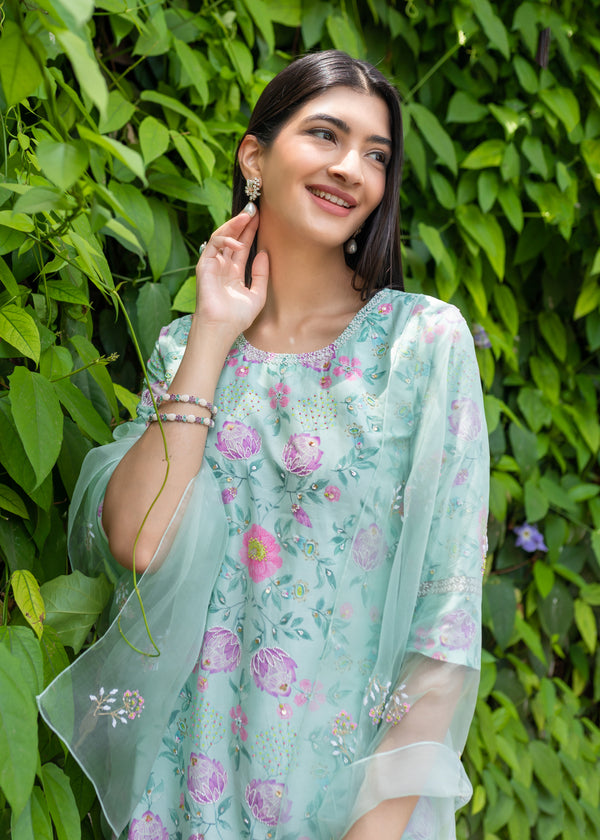 Sia Kurta Set - Sage Green