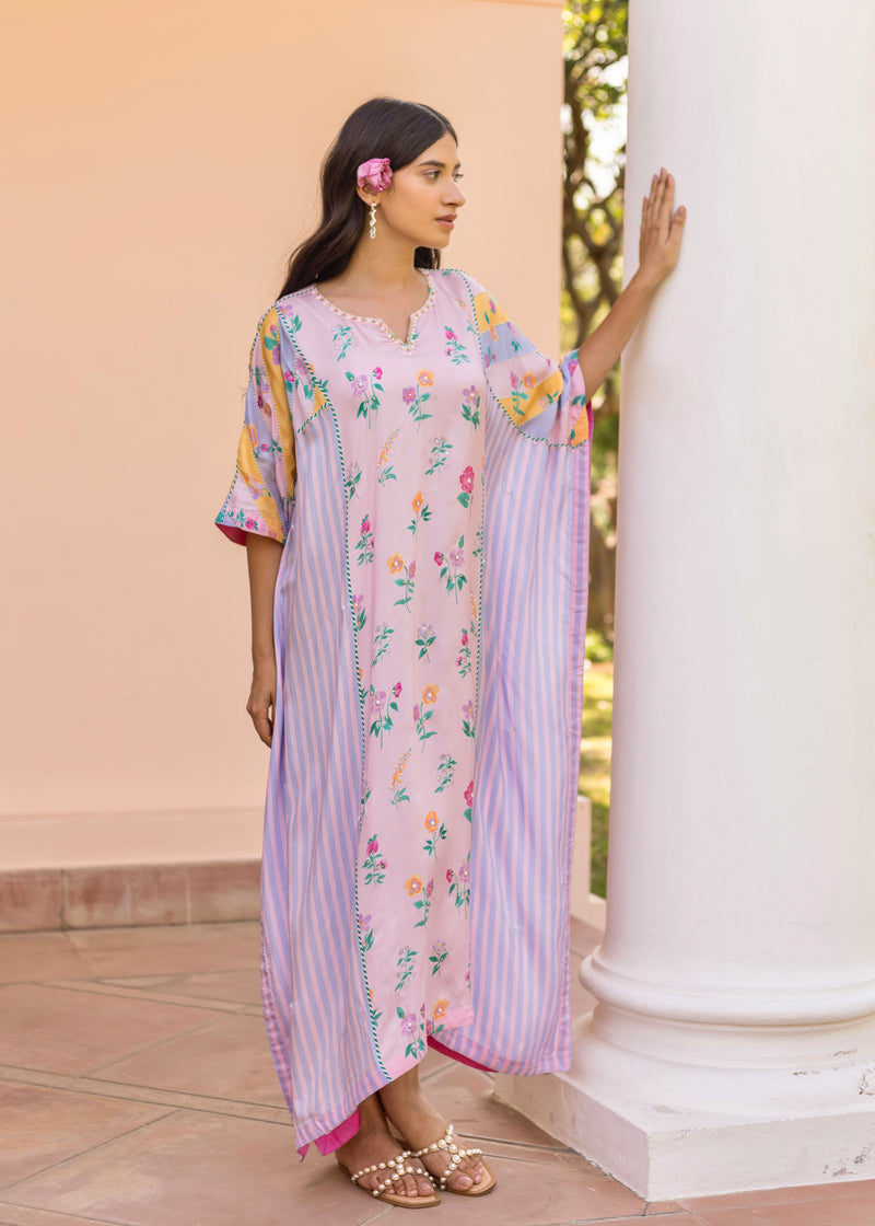 Iris Kaftan - Powder Blue - Soft Pink