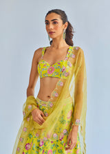 SIA LEHENGA SET - LIME YELLOW