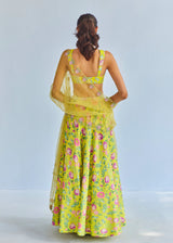 SIA LEHENGA SET - LIME YELLOW