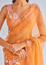 TIFNI SAREE GISELE BLOUSE SET - TANGERINE ORANGE