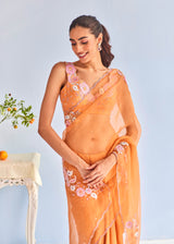 TIFNI SAREE GISELE BLOUSE SET - TANGERINE ORANGE