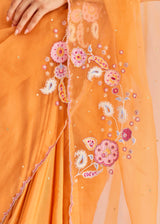 TIFNI SAREE NORI BLOUSE SET - TANGERINE ORANGE