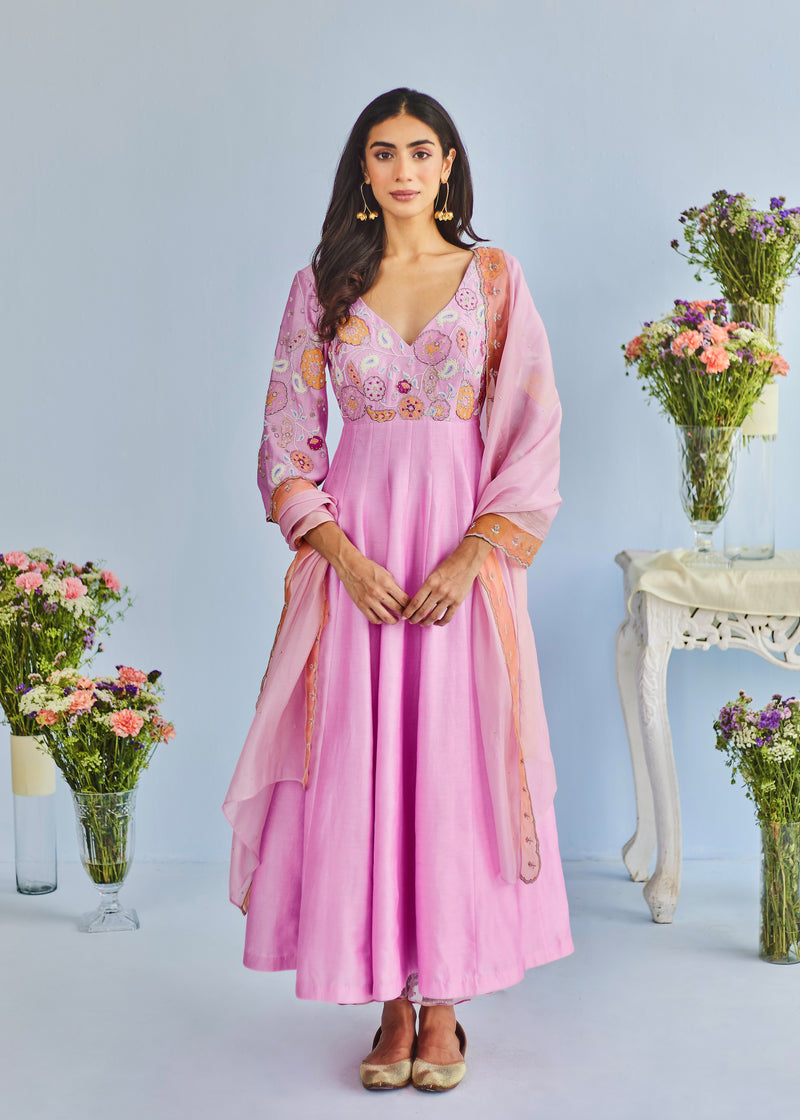 KYLA ANARKALI SET - ORCHID PINK