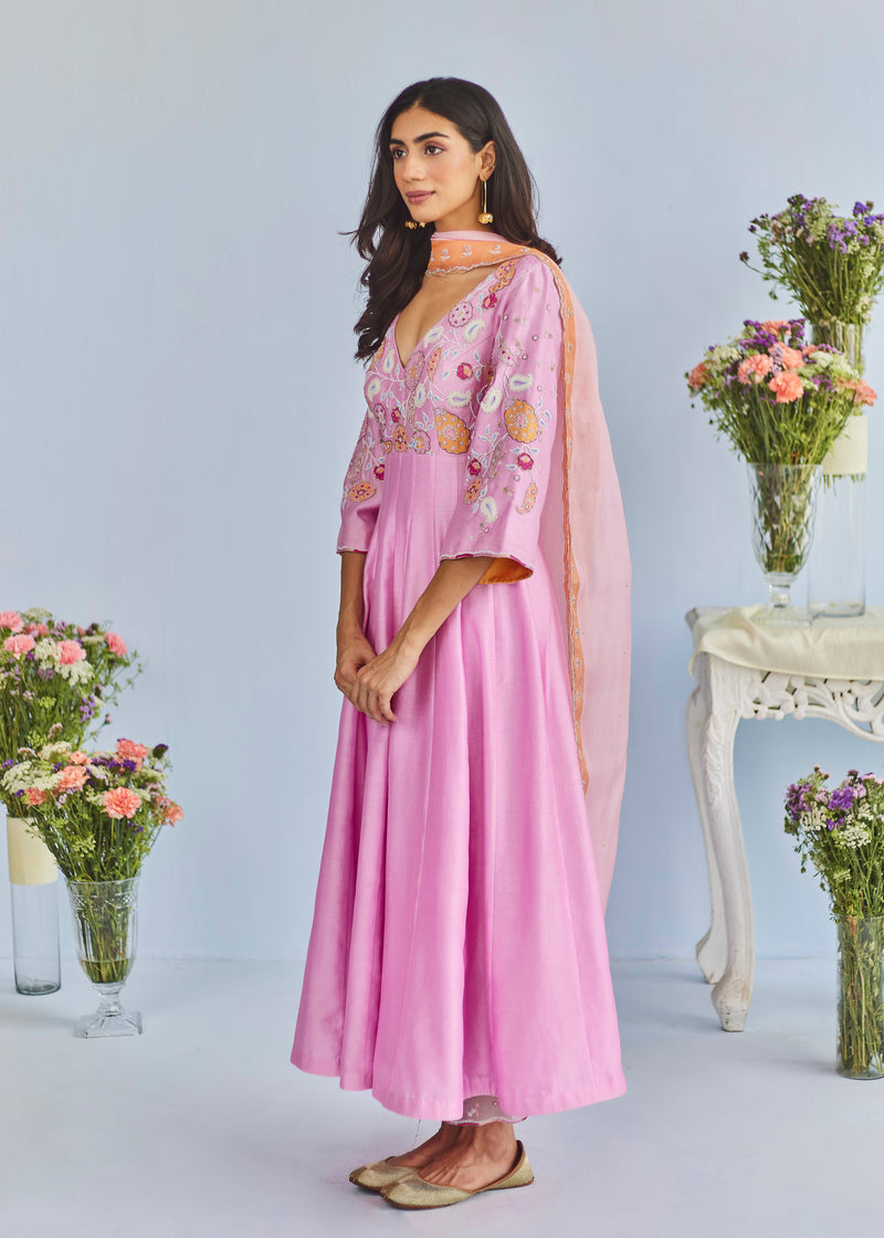 KYLA ANARKALI SET - ORCHID PINK