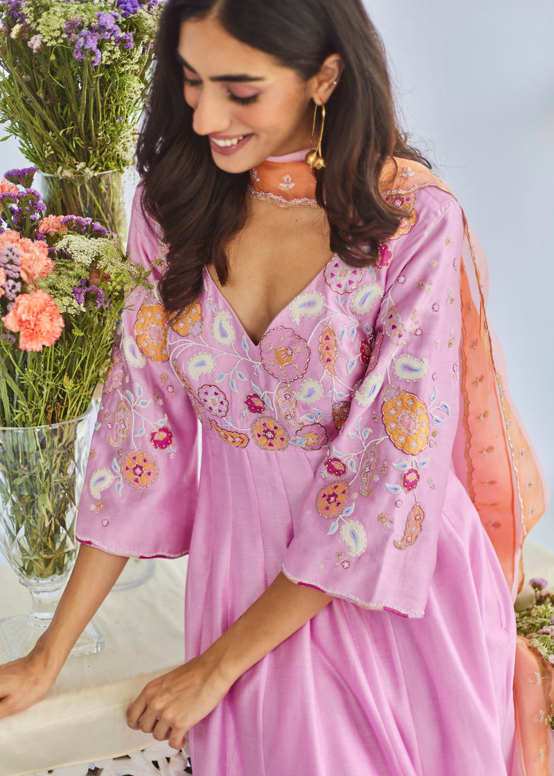 KYLA ANARKALI SET - ORCHID PINK