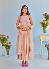 AELIA SLEEVELESS ANARKALI SET - NUDE PEACH