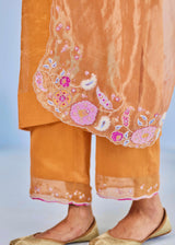 ZIVA STRAIGHT KURTA SET - TANGERINE ORANGE