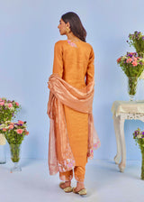 ZIVA STRAIGHT KURTA SET - TANGERINE ORANGE