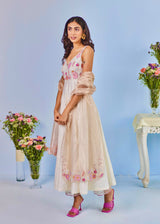 KYLA SLEEVELESS ANARKALI SET - OFF WHITE