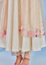 KYLA SLEEVELESS ANARKALI SET - OFF WHITE