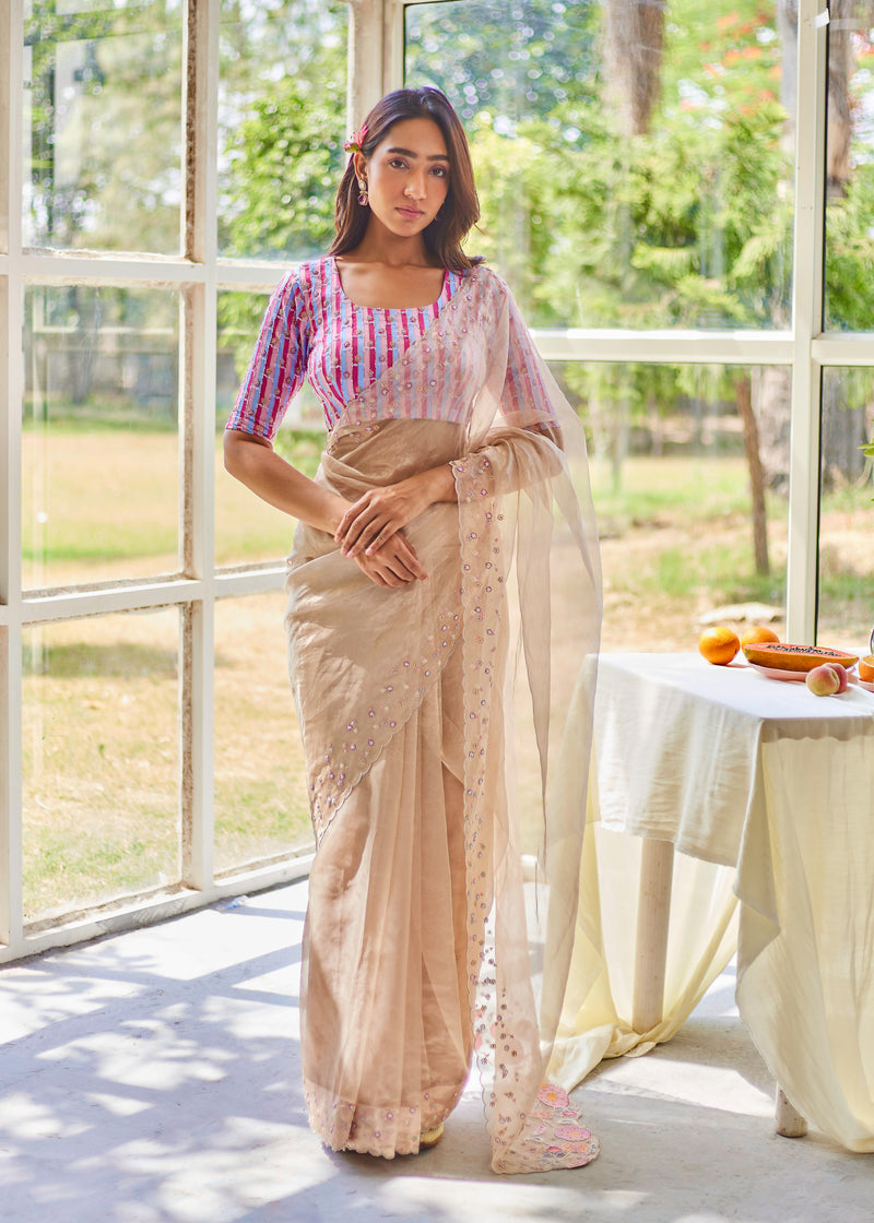 EKA SAREE EZZA BLOUSE SET - ROSE GOLD