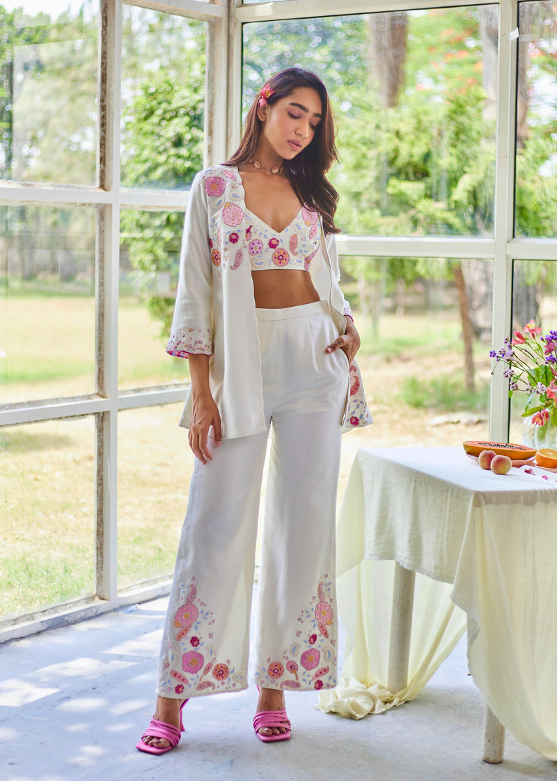 TIERA THREE PIECE CO-ORD SET - OFF WHITE