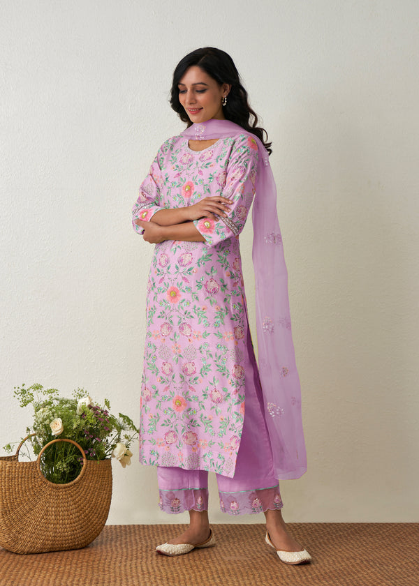 SIA KURTA SET - MAUVE