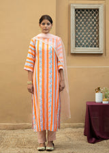 Vali Kurta Set - Orange