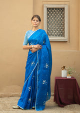 Circle Bootah Saree - Cobalt Blue