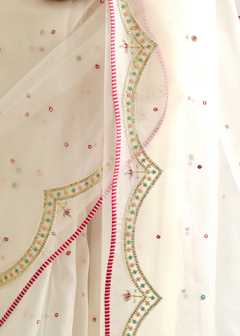 Badra Saree - Off-White